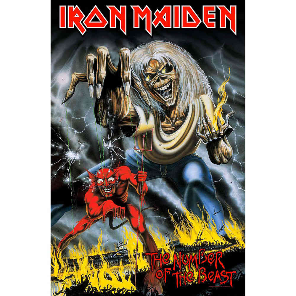 Iron Maiden - Number Of The Beast Textiel Poster - Multicolours